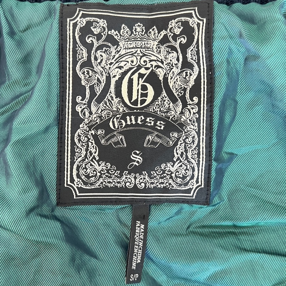 GUESS Vintage cropped plaid blue and green jacket - Picture 2 of 4